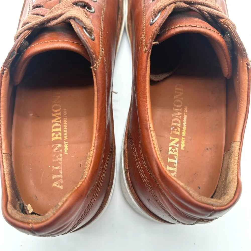 Allen Edmonds Porter Derby Sneakers Mens 8.5 D Tan Leather Low Top Portugal